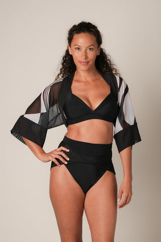 Mesh Bolero - Black Geo