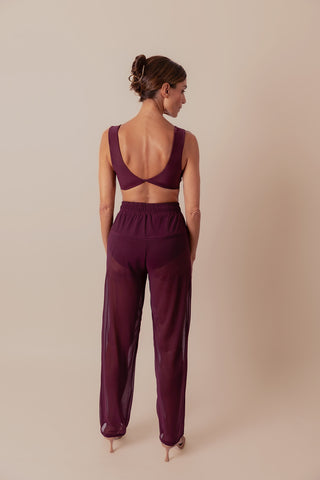 Mesh Drawcord Joggers - Bordo