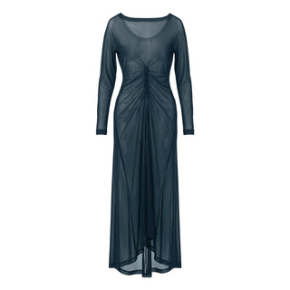 Mesh Long Dress - Blue Stone