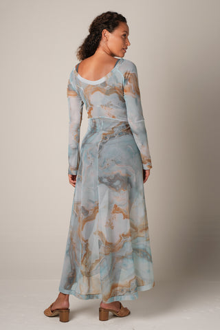 Mesh Long Dress - Sea Marble