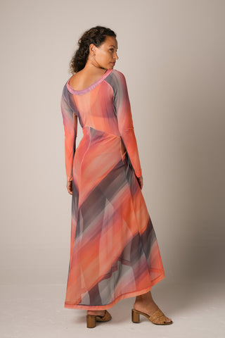 Mesh Long Dress - Sunset