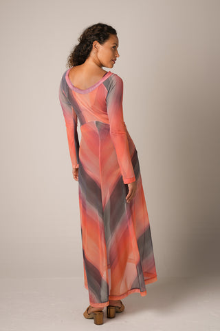 Mesh Long Dress - Sunset