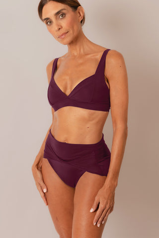 The Plunge Swim Bra - Bordo