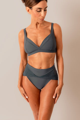 The Plunge Swim Bra - Blue Stone
