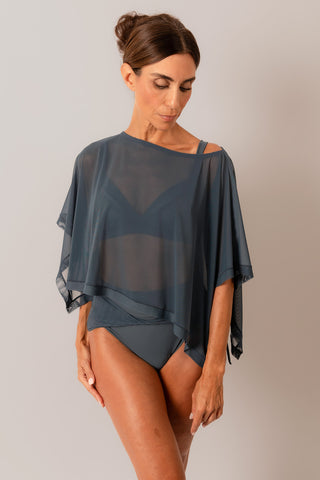 Mesh Rectangle Top - Blue Stone