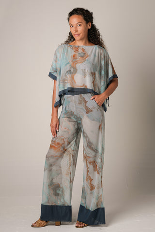Mesh Rectangle Top - Sea Marble