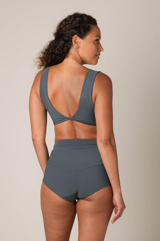 The Scoop Swim Bra - Blue Stone