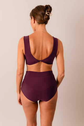 The Scoop Swim Bra - Bordo