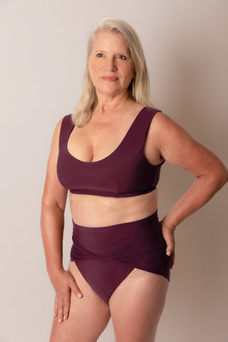 The Scoop Swim Bra - Bordo