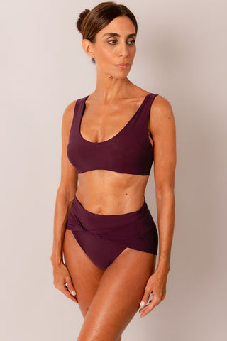 High Cut Twist Bottoms - Bordo