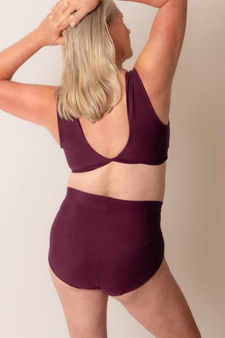 The Scoop Swim Bra - Bordo