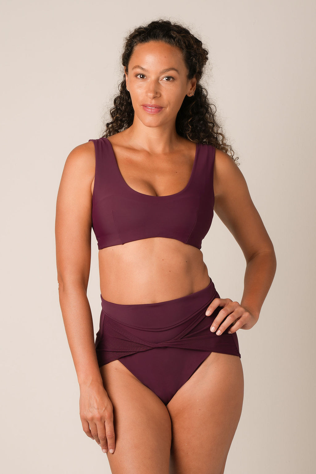 The Scoop Swim Bra - Bordo – Serotone Swim