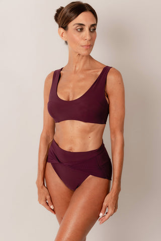 High Cut Twist Bottoms - Bordo