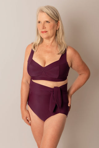 Low Cut Tie Bottoms - Bordo