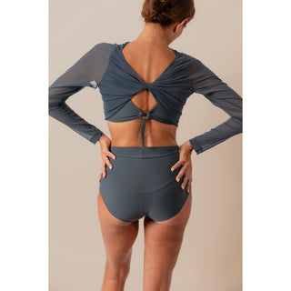 Reversible Mesh Twist Top - Blue Stone