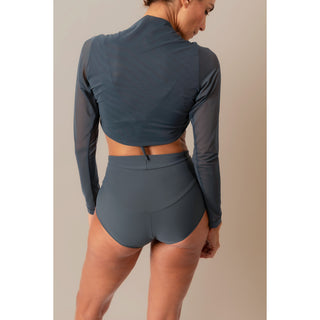 Reversible Mesh Twist Top - Blue Stone
