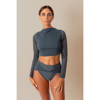 Reversible Mesh Twist Top - Blue Stone
