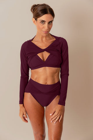 Reversible Mesh Twist Top - Bordo